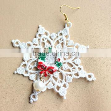 MYLOVE Cute Christmas earrings lace snow flower earring wholesale MLCHE-01