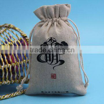 customized eco friendly packaging bag jute drawstring bag with logo