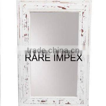 Distressed Finish White Wood Mirror Frames