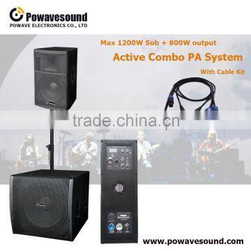 L1 powavesound mobile DJ live sound system Active Subwoofer + Passive speaker Portable PA system