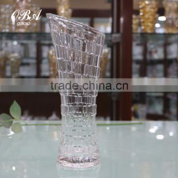 Wholesale best quality transparent glass vase /cheap machine-made tall glass vase