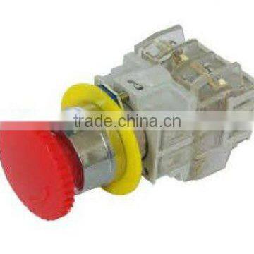 40mm mushroom emergency stop push button switch with white clean contact block LAY3-11ZS