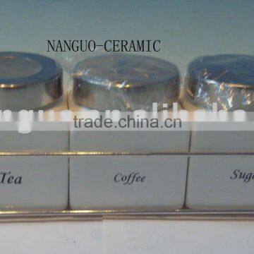 ceramic storage jars coffee tea sugar with lid