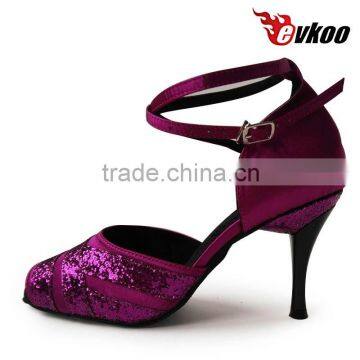 Fashion 2016 leather sole dance shoes girls purple color