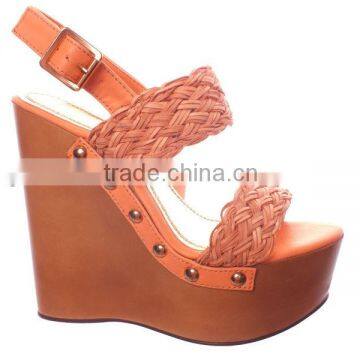 Wedge heel ladies the leather shoes good quality