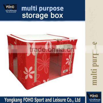 FH-CL0066 red flower oxford folding durable storage box