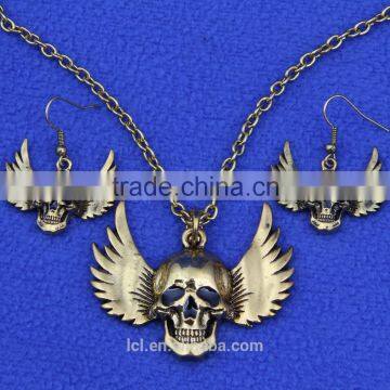 hiphop imitation jewelry halloween necklace punk skull pendant fashion imitation jewelry set