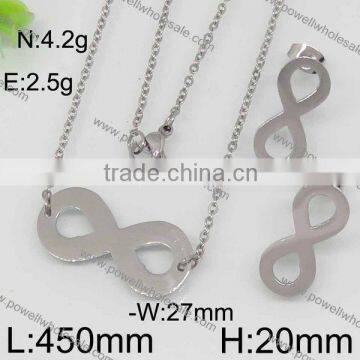 Fashion Number 8 Gold and Steel Color Express Jewelry Set