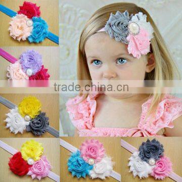 Elastic Lace Messy Flower Headbands Baby Girls Flower Headband Hair Accessories Baby Kids FlowerWeave band Baby Hair Accessories