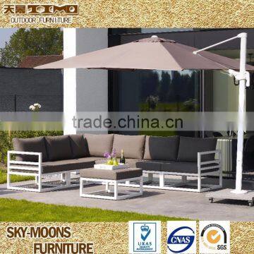 KD structure aluminum sofa, durable all weather taupe aluminum garden sofa(ASF-001)