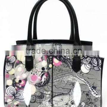 SMART CASUAL LADIES HANDBAGS, TOP HANDLE HANDBAGS WITH ADJUSTABLE SHOULDER STRAP, HIGH QUALITY GENUINE STINGRAY BAGS photo-2