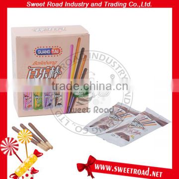 Delicious Chocolate Fruity Strawberry Coated Crispy Biscuit Wafer Sticks