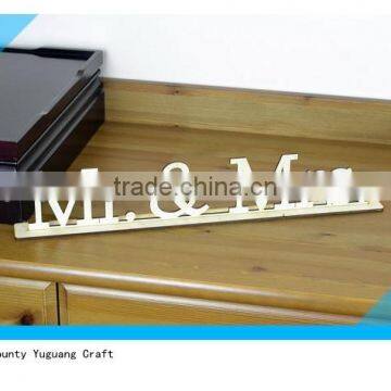 Freestanding Home Decor Mr & Mrs Wood Word Sign photo-2