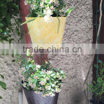 Set Of 2 Yellow And Black Wall Planters