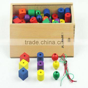 Froebel Gabe Jun 1 Wooden Kids Toys Box Teaching Tools Learning Educational Preschool Training Colorful Beads photo-3