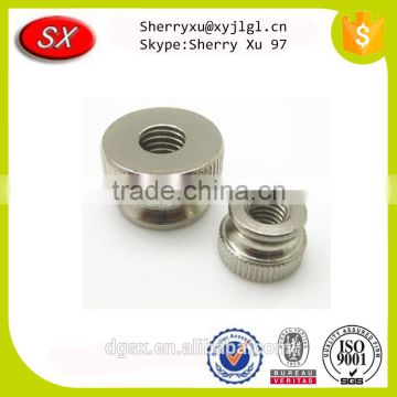 Factory custom high precision round threaded knurled thumb nuts