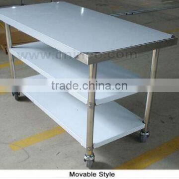 Restaurant Kitchen Heavy Duty Stainless Steel Work Table With Wheel And Under Shelf photo-5