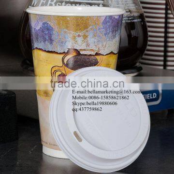 Wholesale Disposable Plastic Flat Lid, White Hot Paper Cup Travel Lid for 20 Oz. Cups photo-2