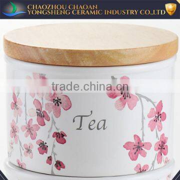 Hot Sale Kitchenware Stackable Ceramic Jar With Wooden Lid photo-2
