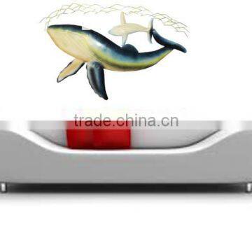 Decorative Metal Wall Decor Blue Whale Fish Large photo-2