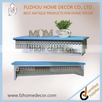 2017 Hot Sell Hollow Out Metal Wall Shelf With Wooden Board for Wall Decoration photo-5
