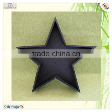 Ornament Art Work Home Decor Black Color Wooden Star photo-3