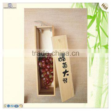 Rectangle Handles Carved One Bottle Wood Wine Case photo-6