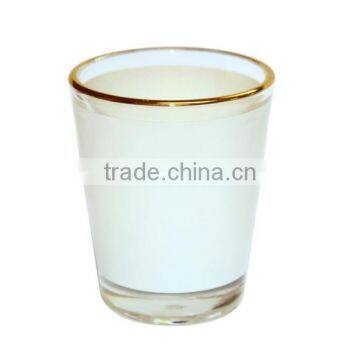 DIY Gift Hot Selling Blank Mugs With gold rim glass sublimation mug