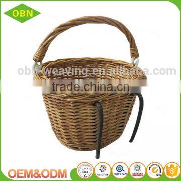 hot sale easy carry removable handmade wicker bicycle baskets wholesale bike basket