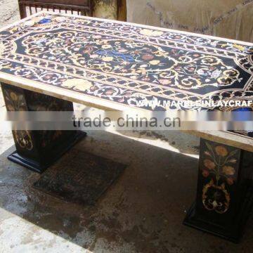 Marble Inlay Dining Table, Marble Inlay Table