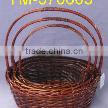 Brown Color Willow Basket Set of 3