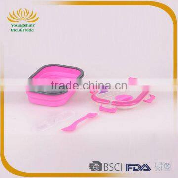 Portative Silicone Collapsible Lunch Box With Lock photo-5