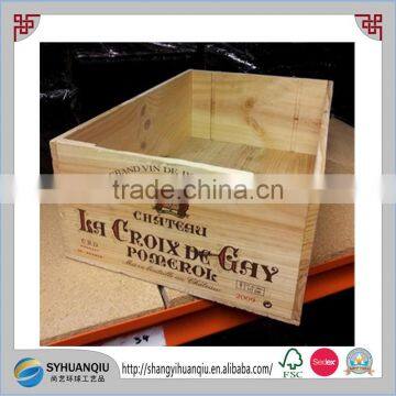 high quality wholesale vintage solid unfinished cheap stackble wooden wine crates for sales