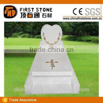 GME127 White Marble Stones Gravestone