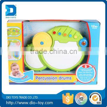 Hot selling hand button plastic drums,baby plastic drums toy ,music instrument drum for kids with lights