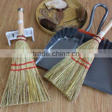 ESD Corn Straw Hand Whisk Broom With Metal Ring Cap photo-3