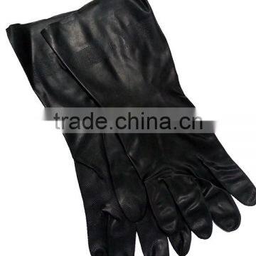 DDSAFETY Rubber Black Industry Gloves White Inside And Black Outside Gloves