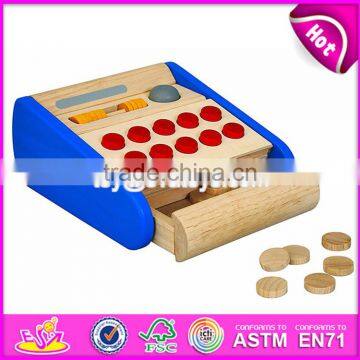 New Products Pretend Play Educational Toys Supermarket Wooden Kids Cash Register With Cashier W10A064 photo-5