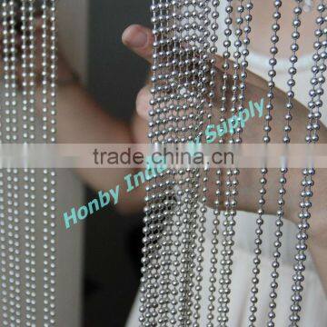 Custom Hanging Silver Metal Beaded Curtain for Room Divider