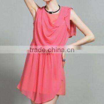 Europe slim asymmetric Chiffon Dress/ hot selling new design asymmetrical women long skirt