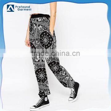 women custom bandana print jogging harem pants wholesale