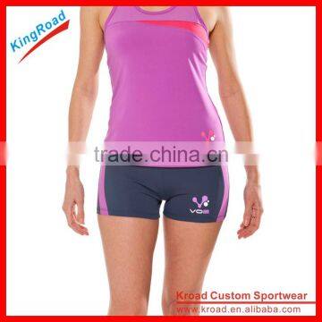 Womens Running Shorts with Contrast Dolphin Hem