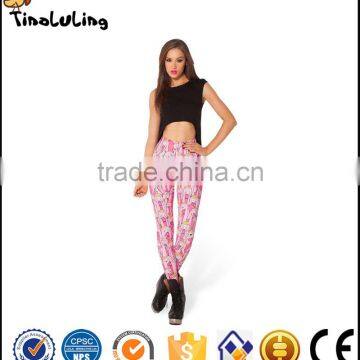 2017 women leggings hot sale pink cartoons printed multi color free size high elastic Ladies leisure Leggings woman pencil pants