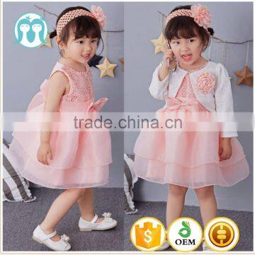 Hot Summer Kids Girls Tutu Dress Baby Girl Bowknot Pink Princess Dress Hollow Birthday Party dresses first Communion dress 1-5 Y