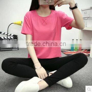 Summer on the New 2017 Loose Joker Pure Color Clothes Made of Pure Cotton photo-4