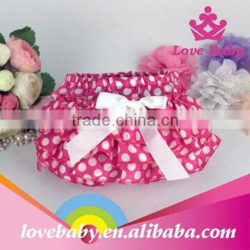 Boutique Girl Polka Dot Ruffle Bloomer Shorts Wholesale Baby Bloomer Satin Underwear photo-2