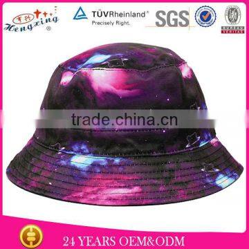 2014 top quality reversed galaxy fabric bucket hat wholesale