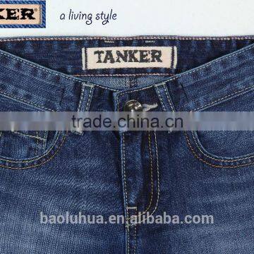 S1114K Toddler Kid Girls Children Stretchable Waistband Indigo Washed Denim Jeans photo-6