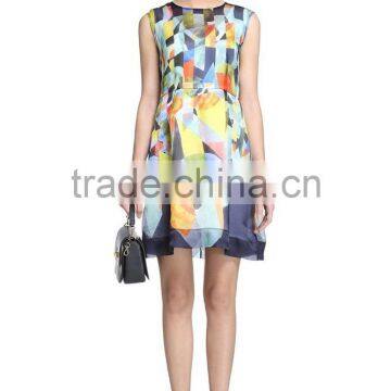 Gilrs chiffon printing dress trend