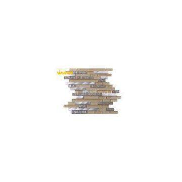 Antibacterial Strip Glass And Metal Mosaic Tile For Kitchen backsplash